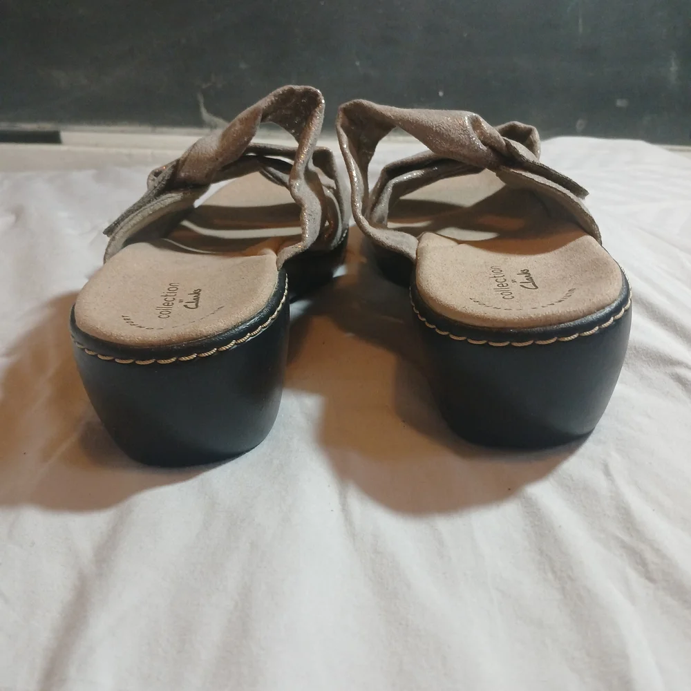 Clarks Collection Metallic Slide Sandals - Women's